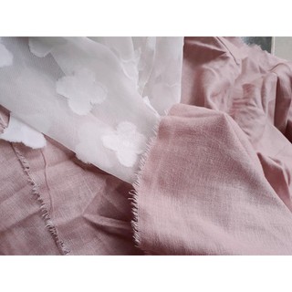 vải linen hồng 5m