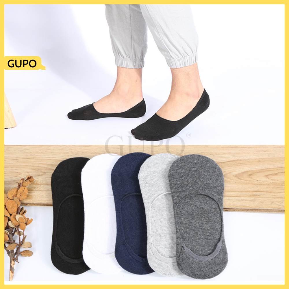 Vớ Lười Nam, Tất đi giày lười có đệm cao su chống tuột gót 3 màu