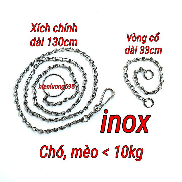 Xích inox size M cho chó mèo  - Xích không xoắn