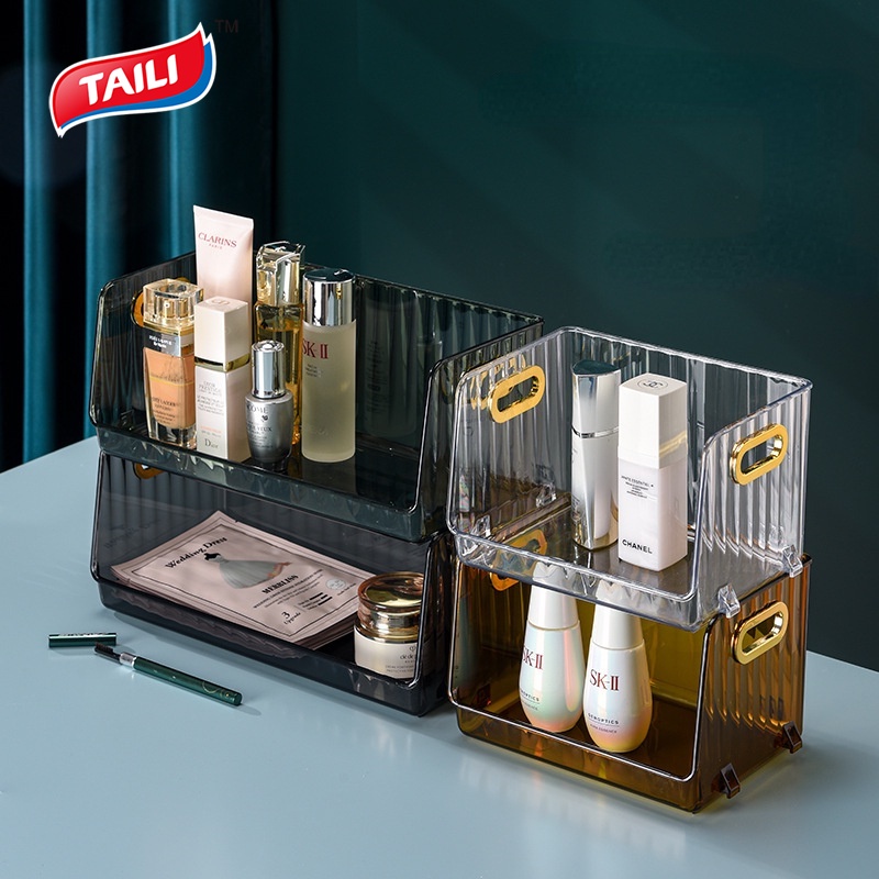 Hộp Đựng Mỹ Phẩm Để Bàn Trong Suốt Sang Trọng Tiện Dụng