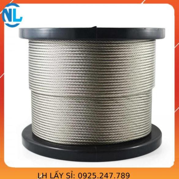 Dây cáp inox chuẩn 304 (3 ly x 50m). dây phơi quần áo. dây phơi đa năng không han rỉ cáp thép giá sỉ