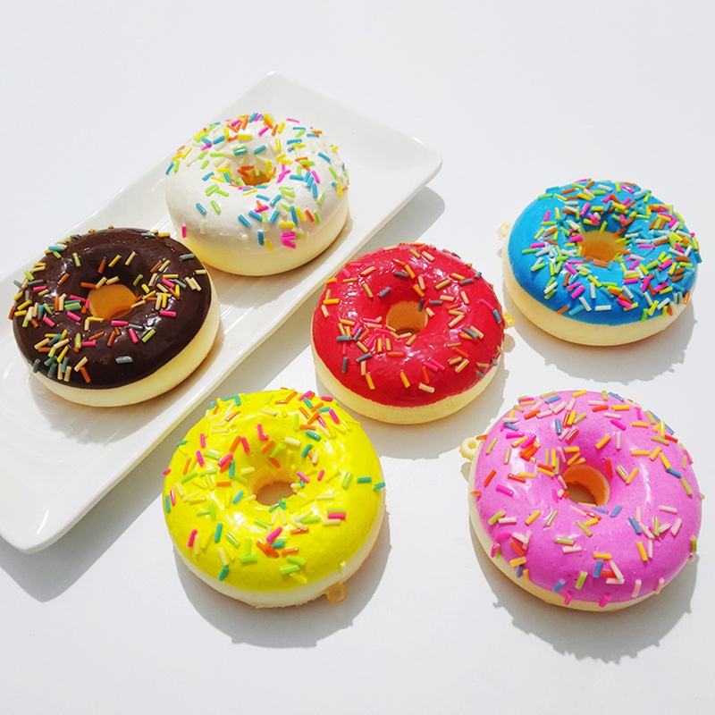 Đồ Chơi Nắn Bóp Đàn Hồi Giảm Stress Hình Bánh Donut 6 2cm 2 4in