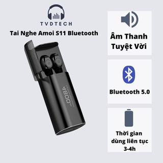 Tvdtech Tai Nghe Bluetooth AMOI S11 F9, Tai Nghe Không Dây Kiêm Sạc Dự Phòng Với Âm Thanh HiFi Cực Đỉnh Hàng Chính Hãng