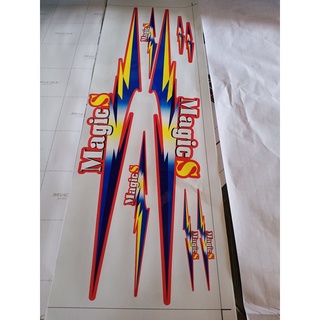 tem rời magic vàng xanh dán xe đỏ