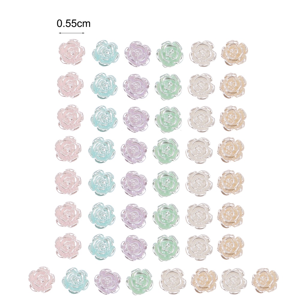 Set 50 Hoa Trà Trang Trí Móng Tay DIY Nhẹ Nhàng Tinh Tế Cho Nữ