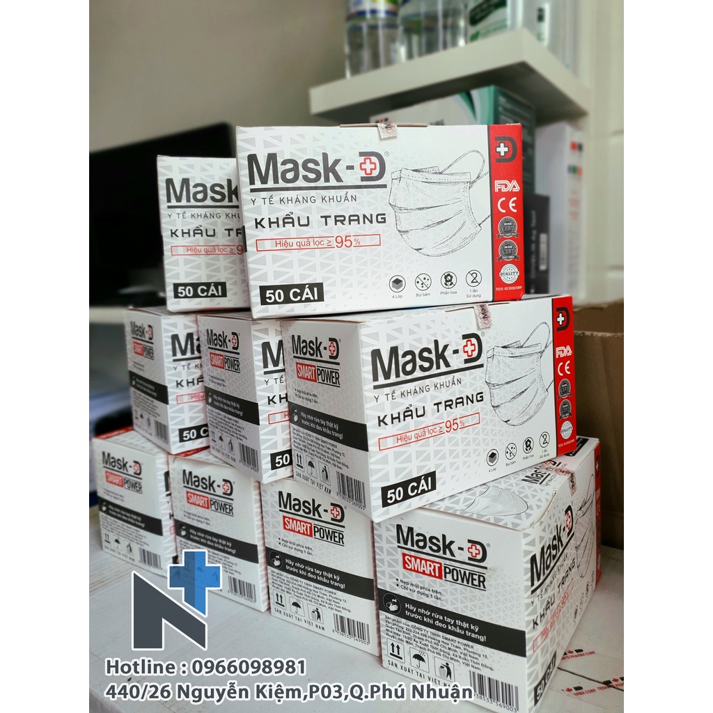 Khẩu trang kháng khuẩn 4 lớp MASK D - 50c/ hộp