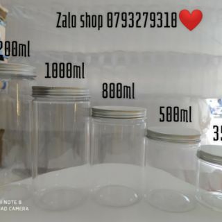 Hủ nhựa nắp nhôm 1000ml ( đáy 90mm × 160mm)