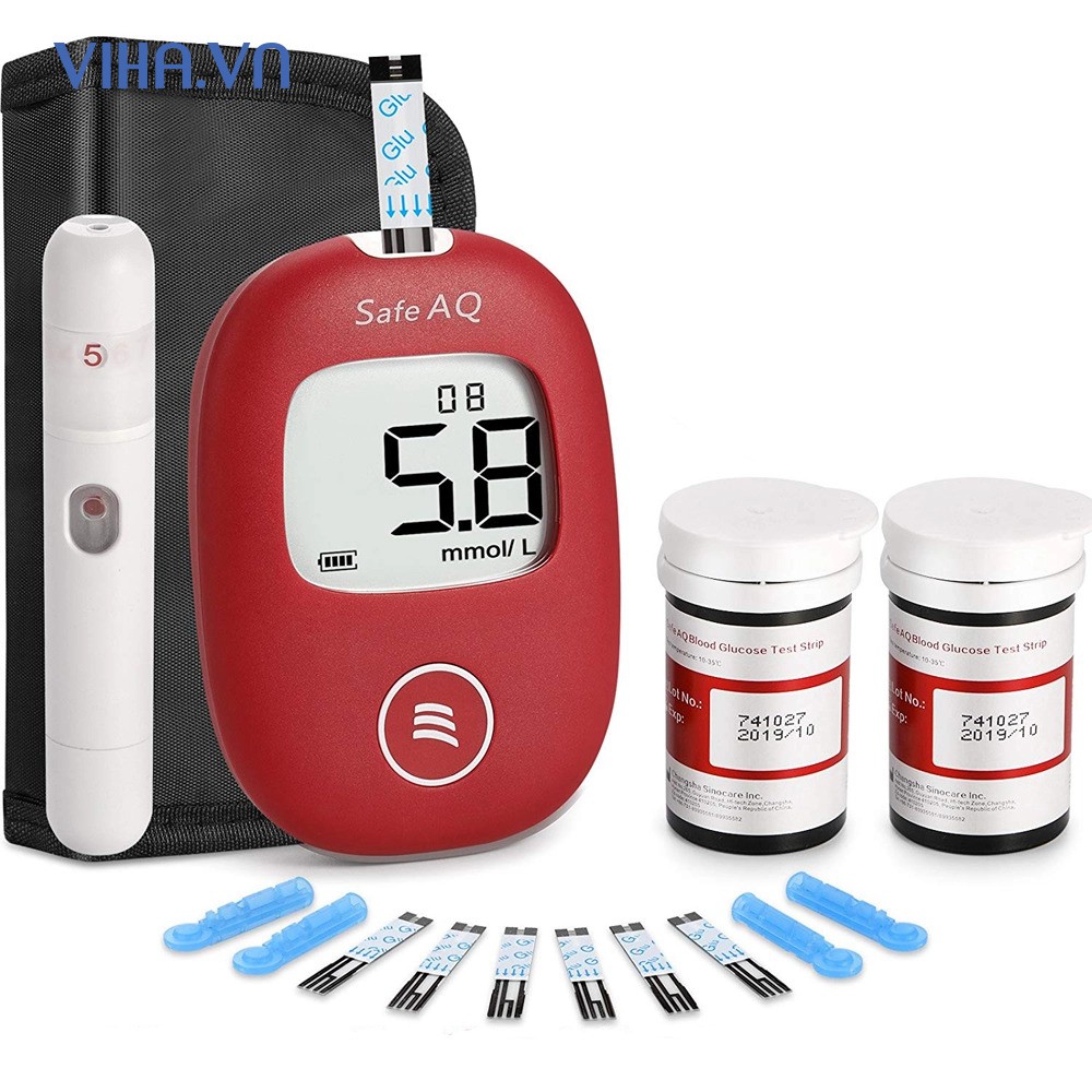 Hộp 50 que thử đường huyết Sinocare Safe AQ + Tặng 50 kim lấy máu