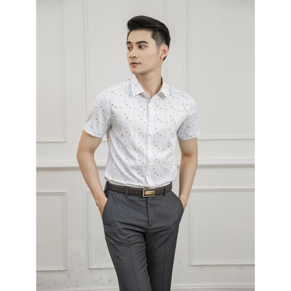 Áo sơ mi nam ngắn tay họa tiết in lá độc đáo Aristino - ASS003S1