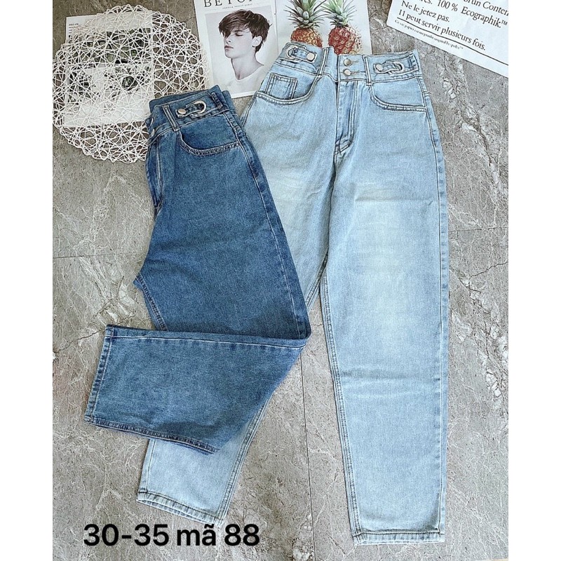 Quần baggy jean nữ MS88 ✈️FREESHIP✈️ quần baggy jean nữ lưng cao size đại từ 55kg đến 80kg hàng VNXK bigsize 2Kjean