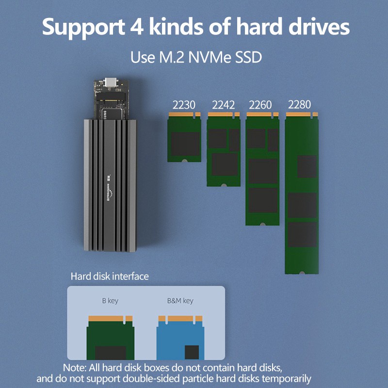 Hộp Đựng Ổ Cứng Ssd Blueendless Loại C M.2 Nvme 2230 / 2242 | BigBuy360 - bigbuy360.vn