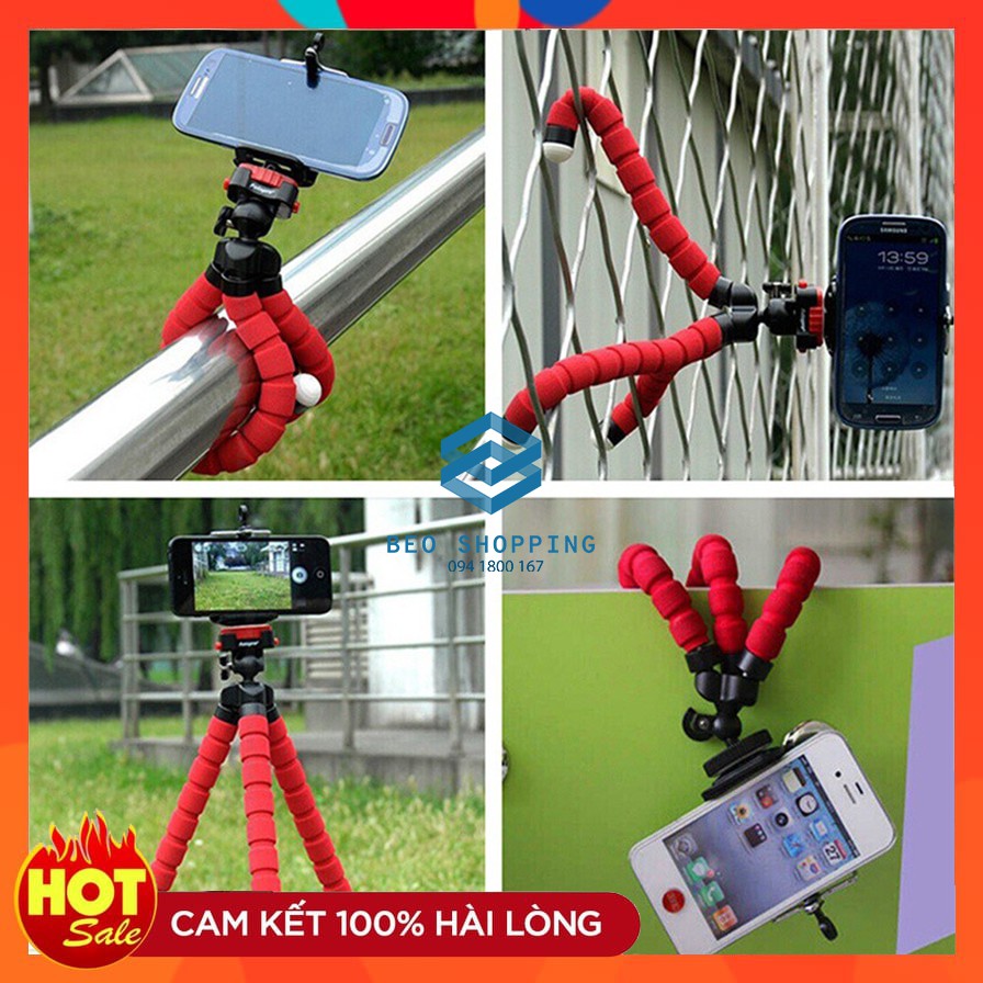 [HCM] Tripod 3 Chân Bạch Tuộc Nhện - Tặng Kèm Đầu Kẹp Điện Thoại - 3 màu