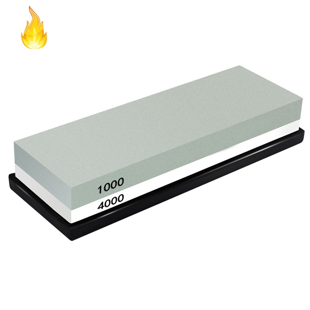 Whetstone Sharpening Stone 1000/4000 Grit -  Sharpener Stone - Waterstone Rubber Stone Holder Included