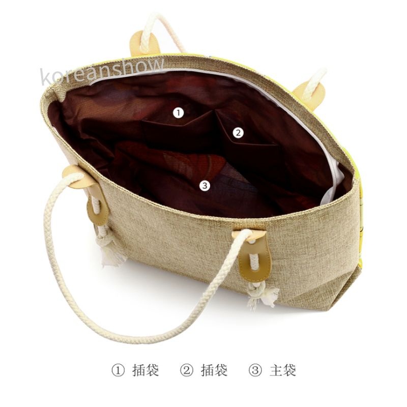 Túi Tote đeo chéo Túi vải Họa Tiết Hoạt Hình Dễ Thương Cho Nữ