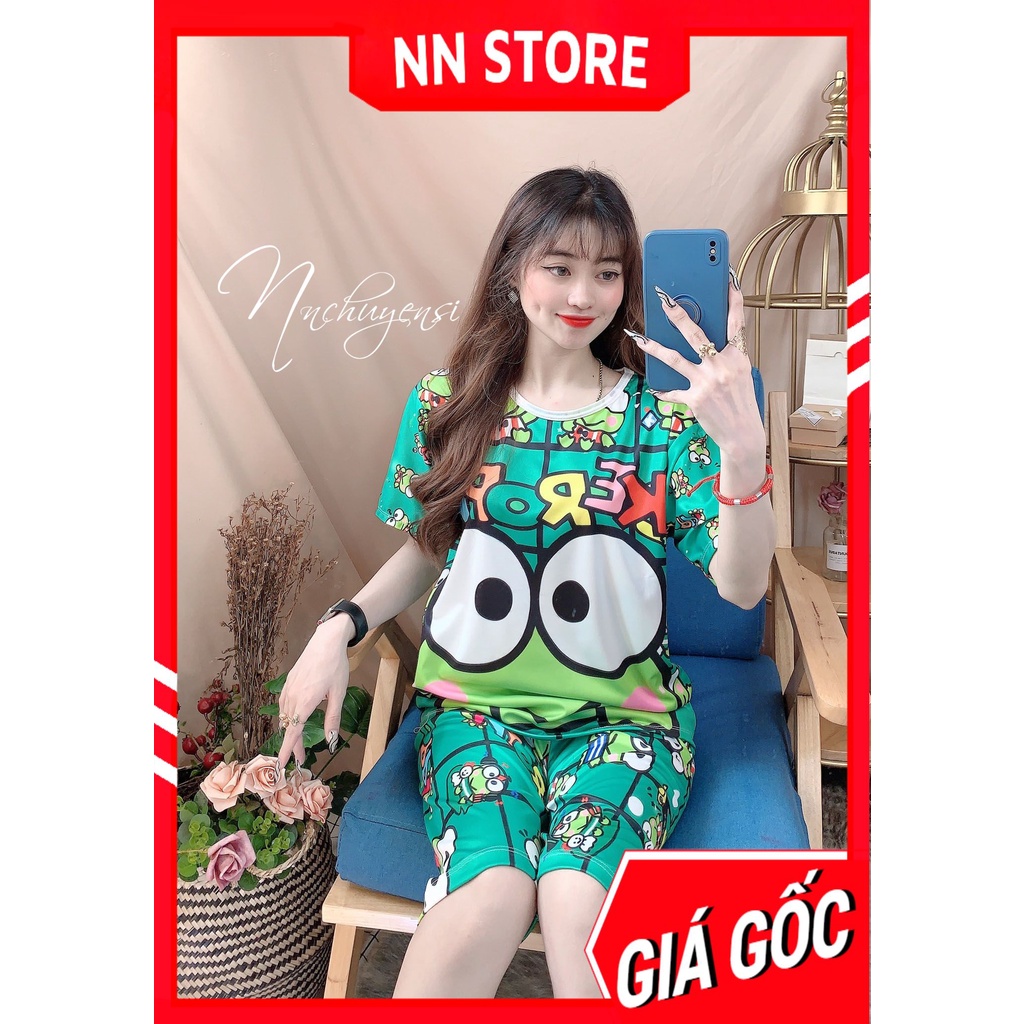 Set bộ thun 3D MẸ VÀ BÉ size 5kg - 70kg in hình dễ thương Đồ bộ chất thun mềm mát in hình Ếch hoạt hình DBRB