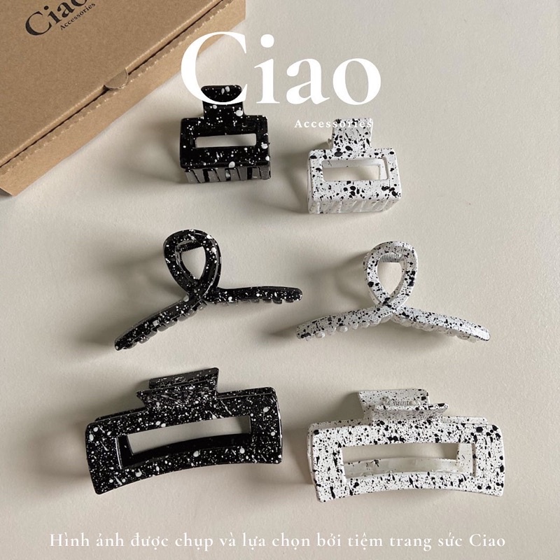 [HOT TREND] Kẹp nhựa càng cua hoạ tiết sữa bò Ciao accessories