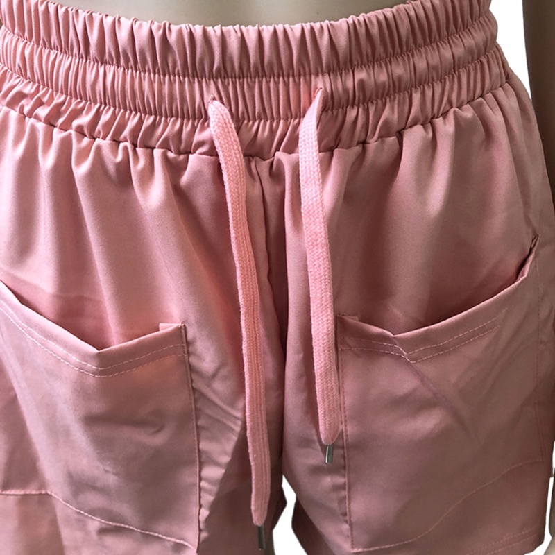 Quần Short Đi Biển Lưng Thun Rút Dây Dáng Rộng Màu Trơn Thoải Mái Thời Trang Mùa Hè Cho Nữ