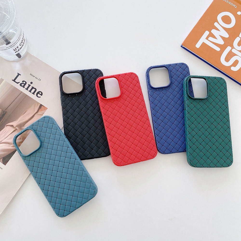 Ốp Lưng Silicone Mềm Hoạ Tiết Đan 3D Cho iPhone 14 13 12 Pro Max