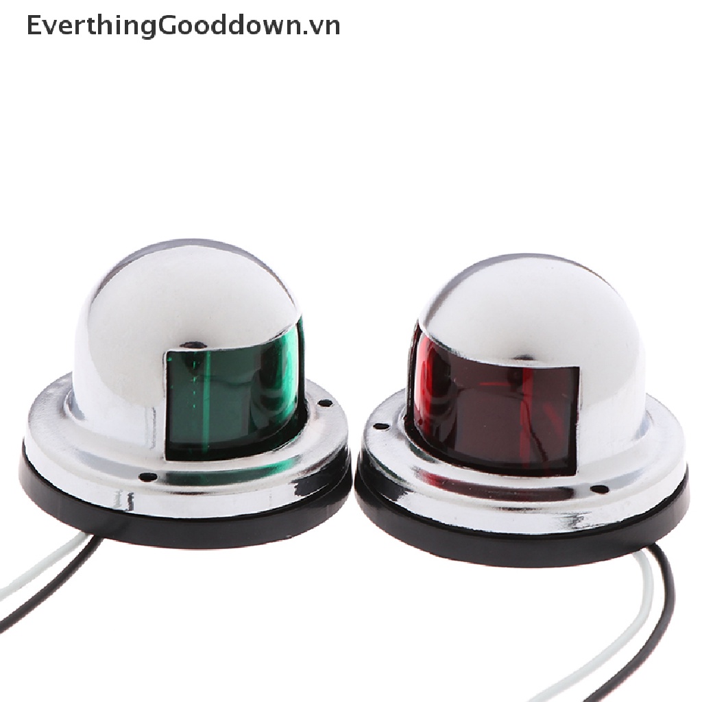 Everthinggooddown 2 Đèn Tín Hiệu LED Xanh Lá / Đỏ Bằng Thép Không Gỉ Cho Tàu Thuyền