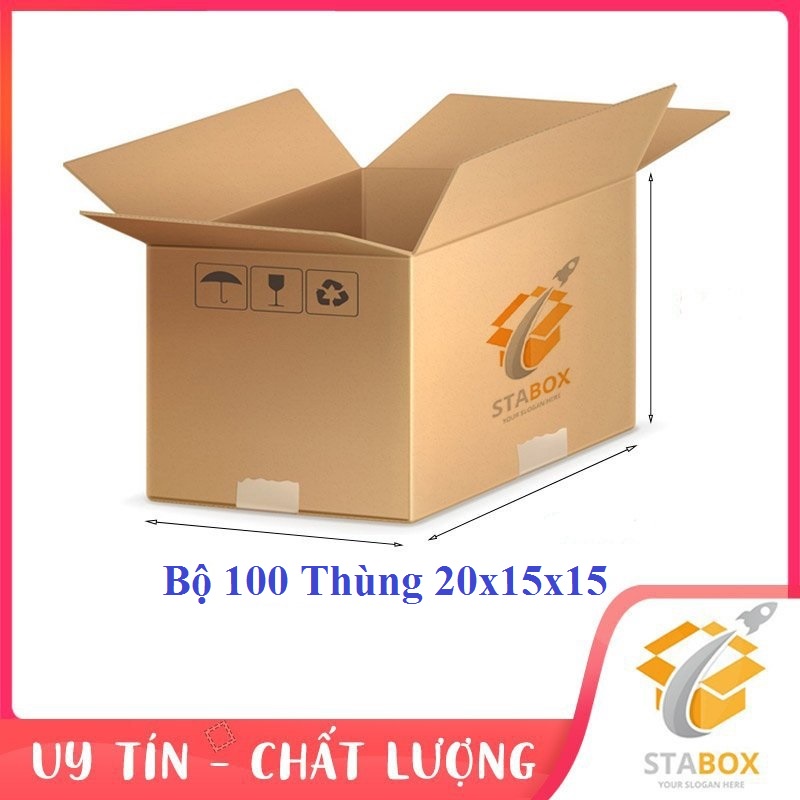 Bộ 100 Thùng Carton 20x15x15 Cm Hộp Carton Giá Rẻ