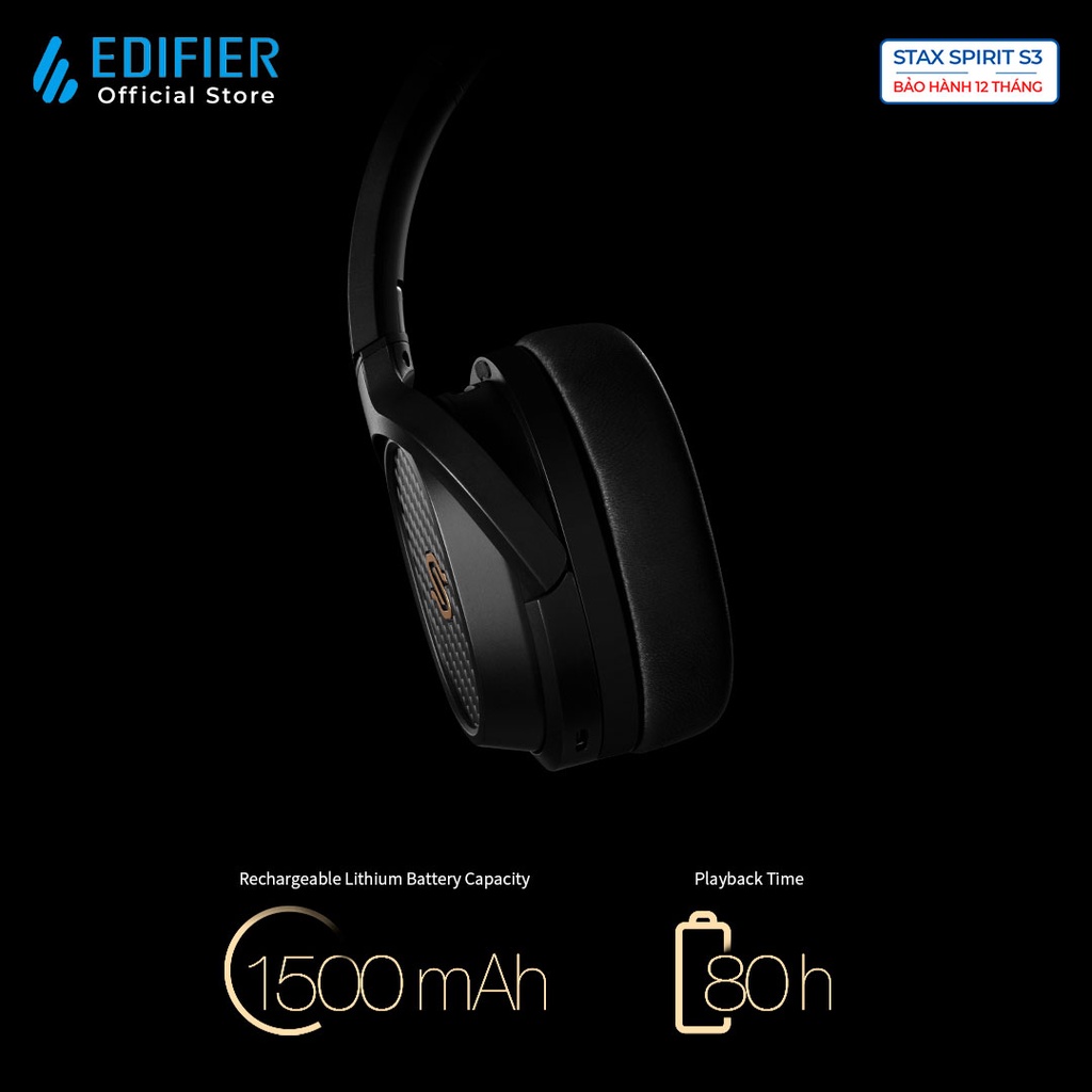 Tai nghe Bluetooth 5.2 EDIFIER S3 STAX SPIRIT Chụp tai Planar Magnetic Snapdragon Sound Hires Audio Hàng chính hãng