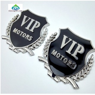Lô gô VIP, logo Vip Motor Gắn Xe Ô Tô 206277 1 (Trắng) [SKM]
