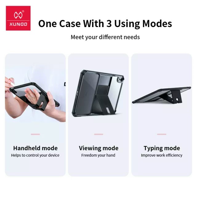 Ốp lưng XUNDD iPad Mini 4,5,6, Gen 10, 9,7,8, Air4,5 10.9, Pro 11  Chống shock, Mặt lưng trong, Viền TPU