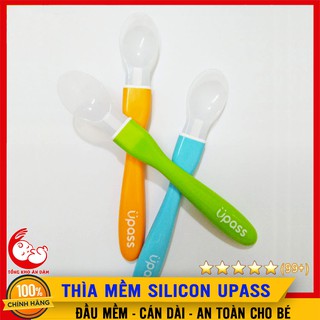 Thìa Silicone Siêu Mềm Cán Dài Upass - Thìa Muỗng Silicon Ăn Dặm - Free BPA An Toàn Cho Bé