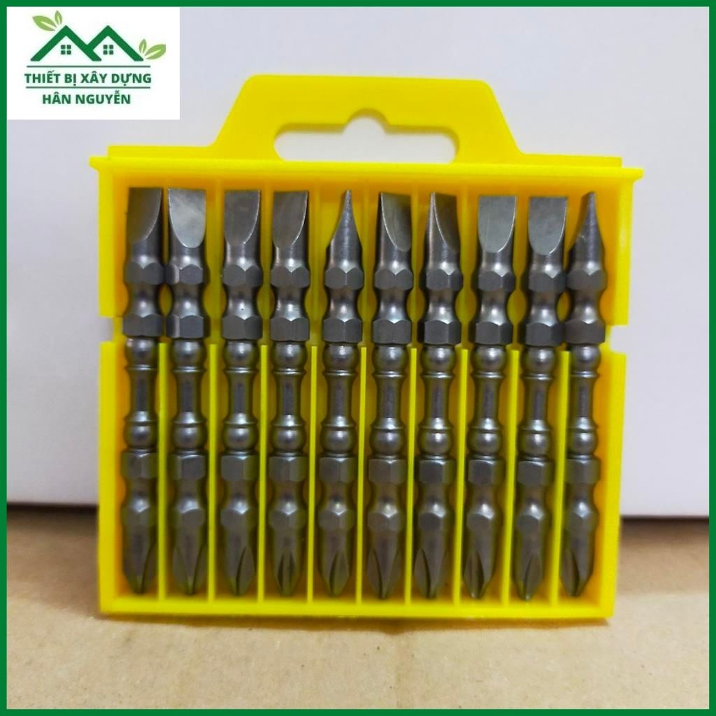 Mũi bắt vít 1 đầu bake 4 cạnh,1 đầu dẹp 65mm có nam châm Kingstone,bộ mũi bắn vặn vít
