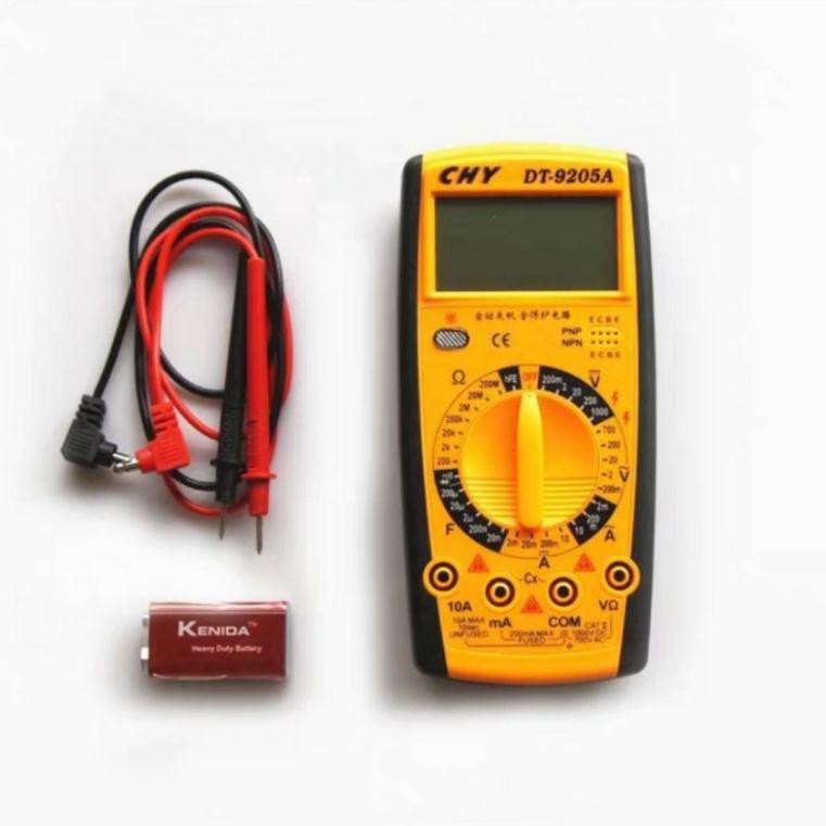 Đồng hồ đo điện vạn năng CHY DT-9205A Màu Vàng Kèm pin Loại Tốt