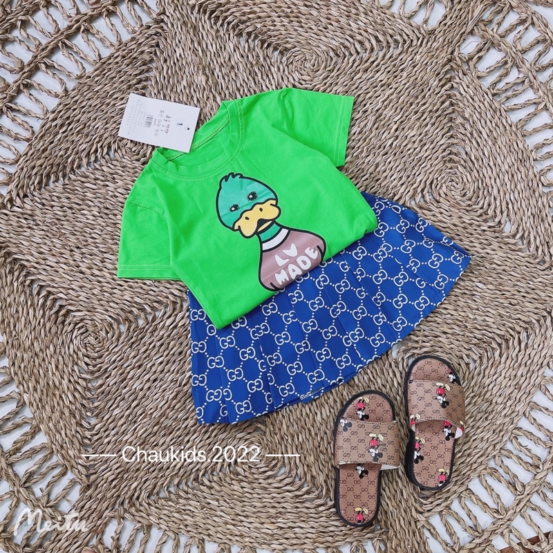 Set áo vịt cv jean xanh bé gái (10-30kg)