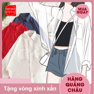 Áo sơ mi nữ Voan Mỏng Trắng thòi trang Ulzzang ( Có sẵn ) M1327754