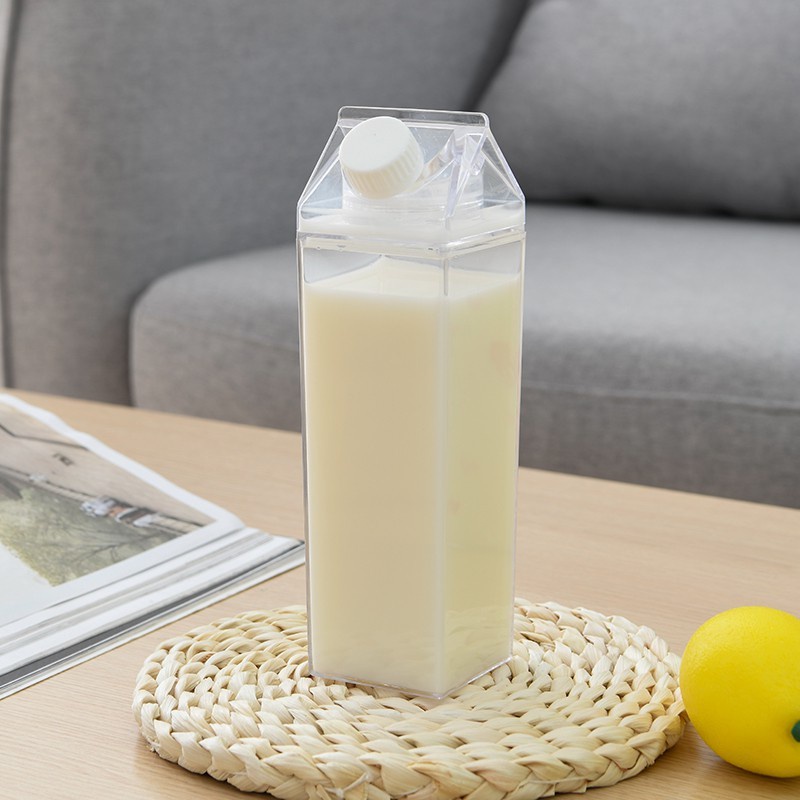 1 Hộp Nhựa Trong Suốt Hình Vuông Dùng Đựng Trà Sữa Tiện Dụng