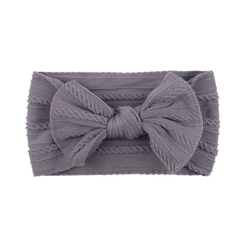 Băng đô cho bé turban bản to nơ vải gân phong cách retro