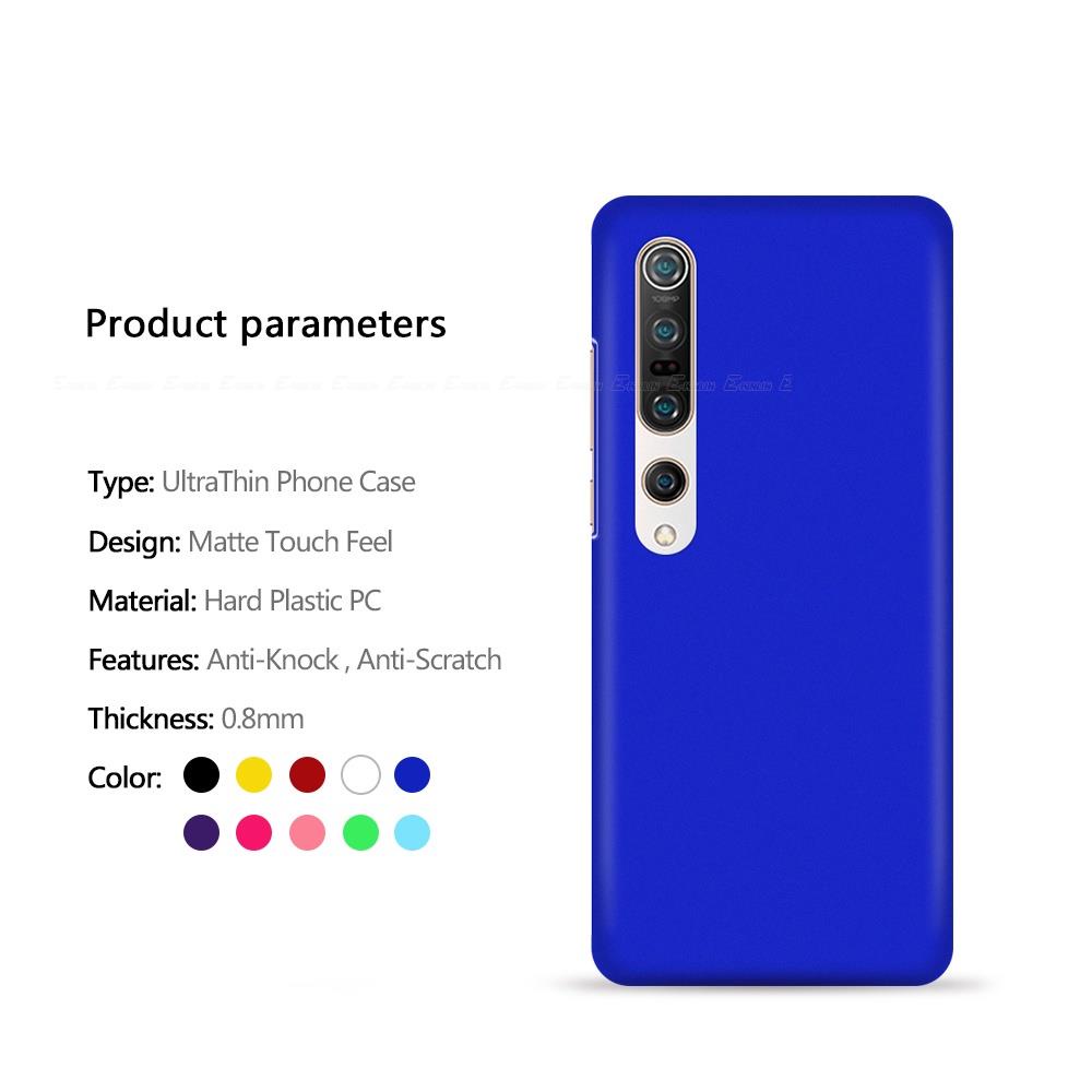 Ốp Điện Thoại Nhựa PC Cứng Siêu Mỏng Mặt Nhám Cho Xiaomi Mi Note 10 10i 10T Pro Lite