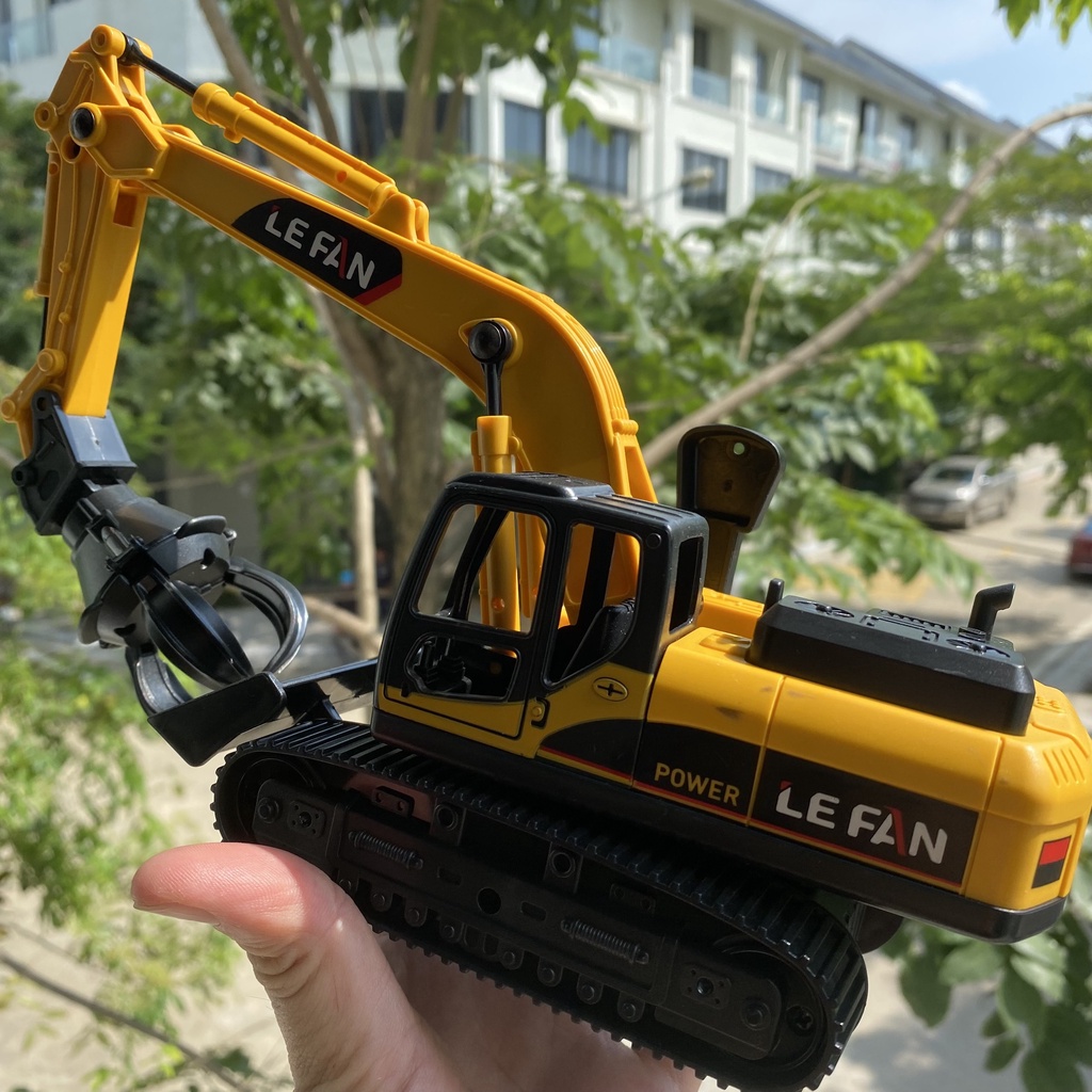 Đồ chơi mô hình xe móc kèm ủi chạy đà linh hoạt mở được thùng xe nhựa ABS an toàn