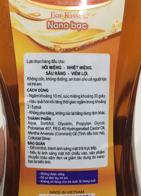 Nước súc miệng Valentine 250ml~500ml