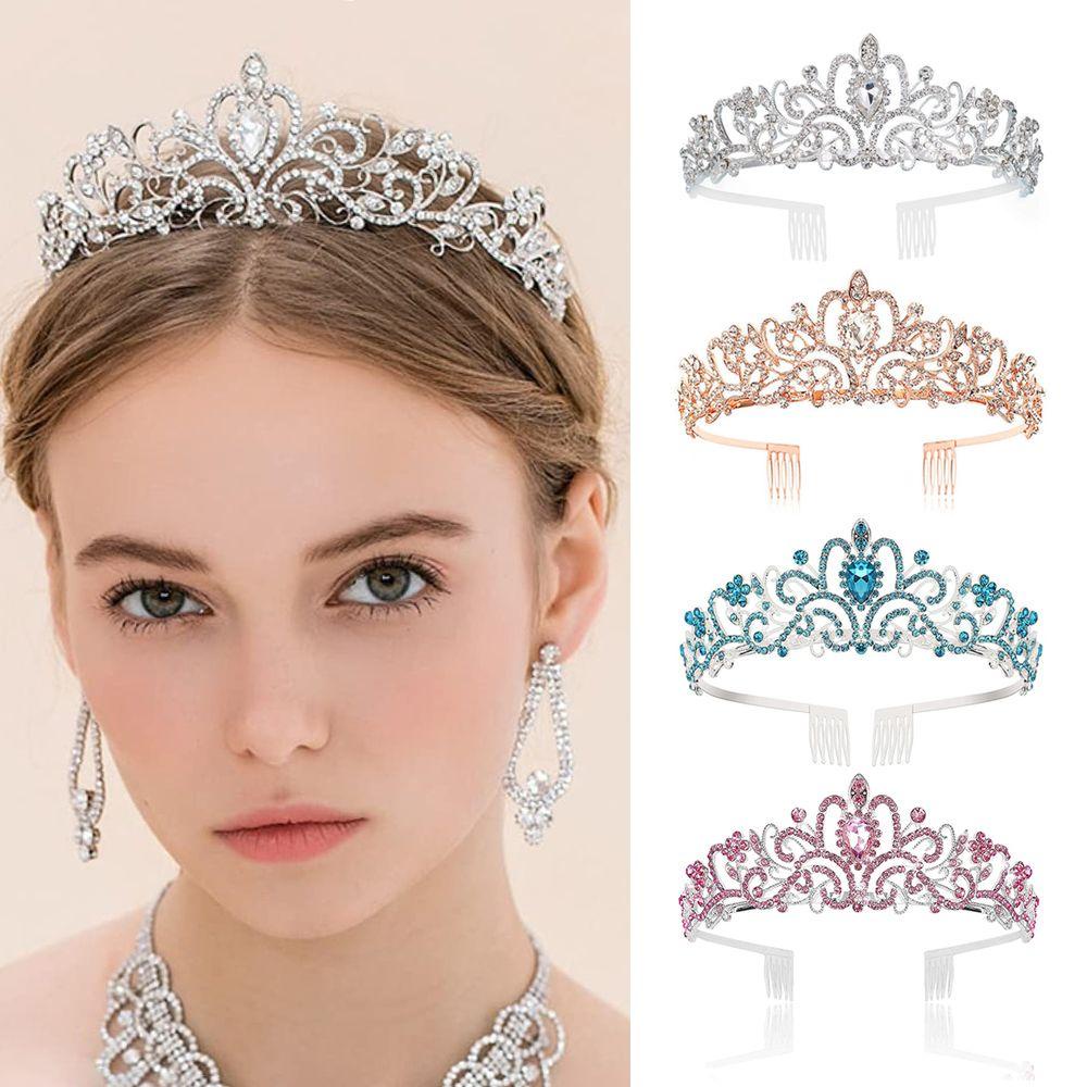 EUCA Vương Miện Cài Tóc Đính Kim Cương Giả Cho Nữ
