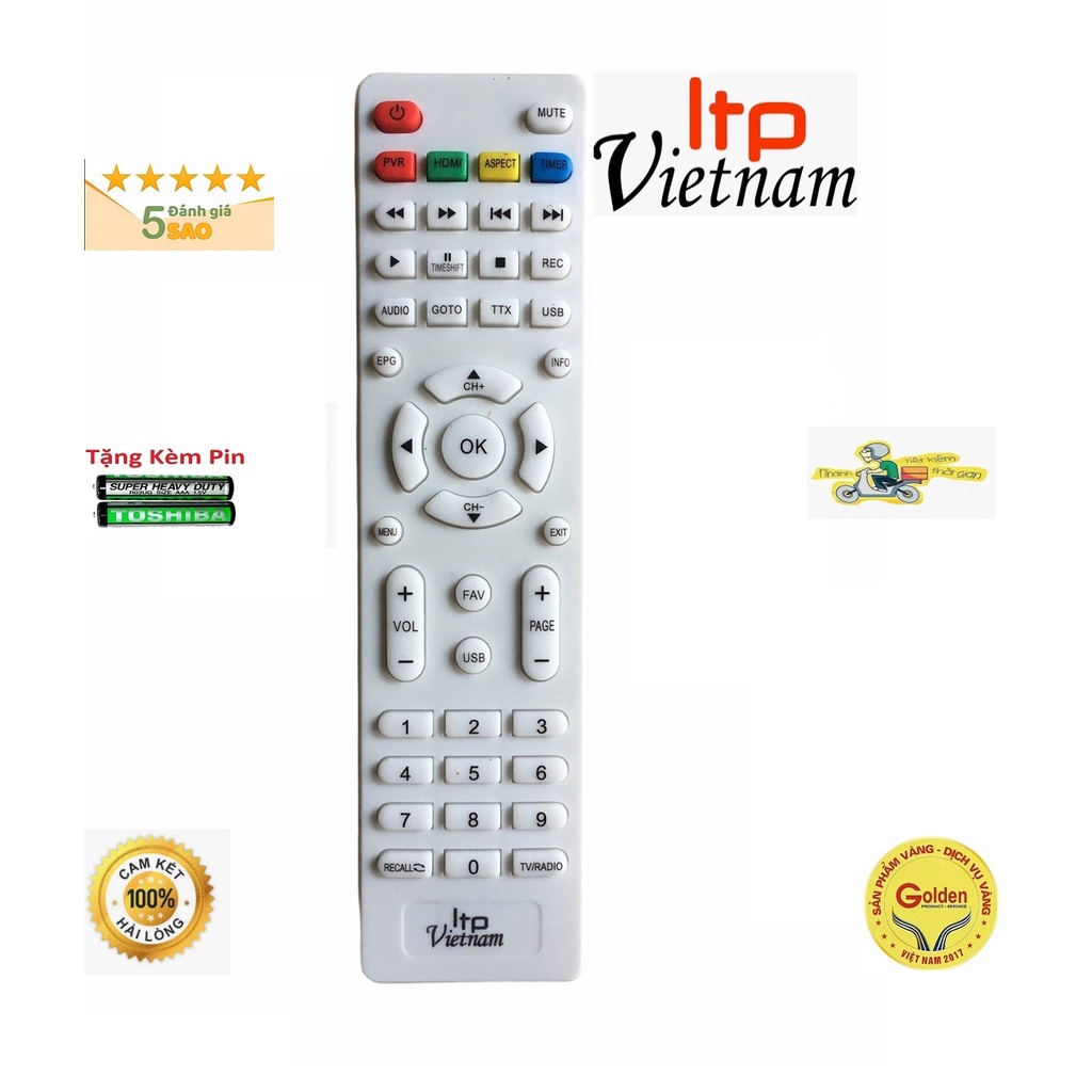 Điều khiển LTP VIỆT NAM loại tốt theo máy - Tặng kèm pin - Remote LTP