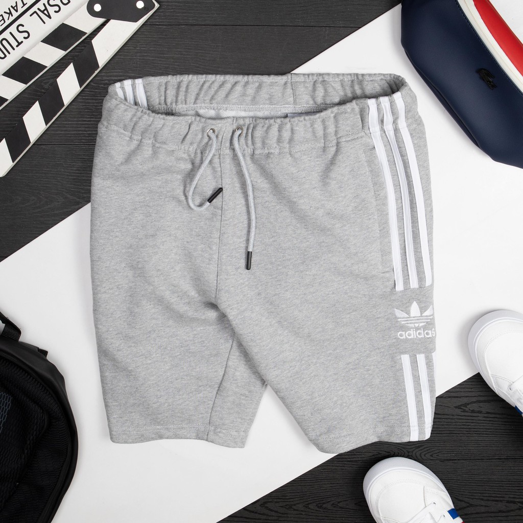 | Ảnh Thật | Quần Short Nỉ Das Logo Sọc