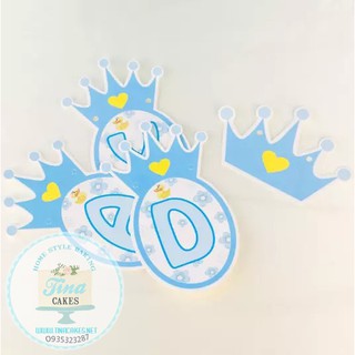 Dây chữ Happy Birthday chủ đề công chúa hoàng tử - dây treo sinh nhật vương miện Pastel cho bé trai bé gái