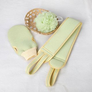 Combo 3 món khăn kỳ lưng, bông tắm, găng tay tẩy da chết