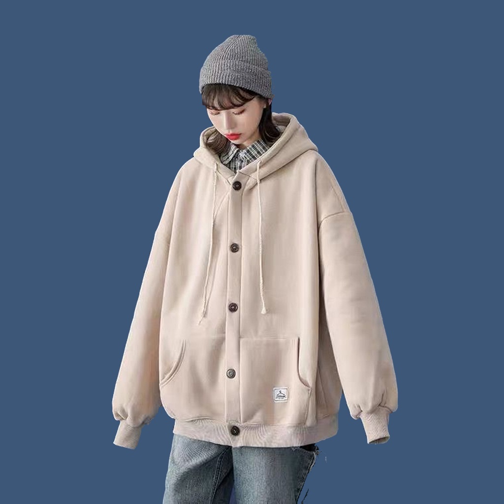 Áo KHOÁC NÚT Ulzzang Unisex Áo khoác nỉ cài cúc nam nữ - VIETSTAR