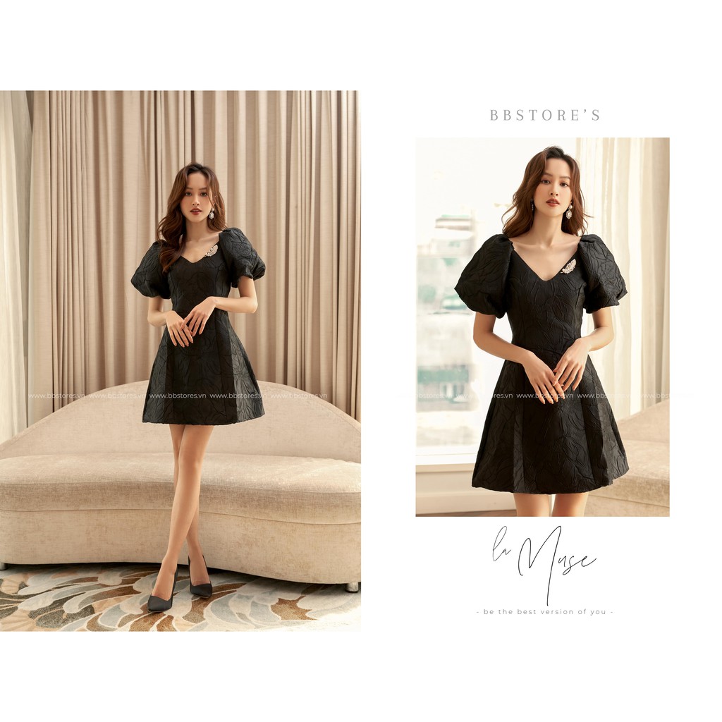 [BBSTORE'S] Đầm Gấm Cổ V Vice -TK185