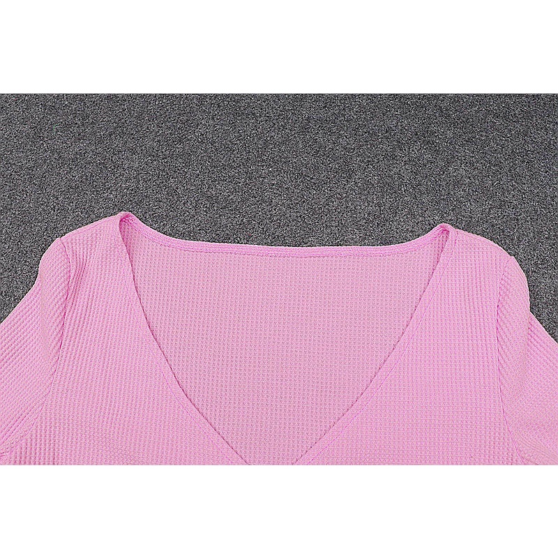 DUNEA Áo Thun Cardigan Cổ V Dài Tay Thời Trang Nữ 3.3