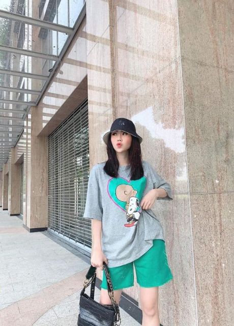 ĐỒ BỘ NỮ IN HOẠT HÌNH PHỐI MÀU SIÊU XINH