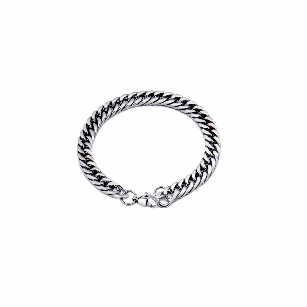 Vòng Đeo Tay Bằng Thép Titan Hình Mặt Cười / Vuông Đơn Giản Phong Cách Punk Hàn Quốc Cổ Điển Có Thể Điều Chỉnh Cho Nam