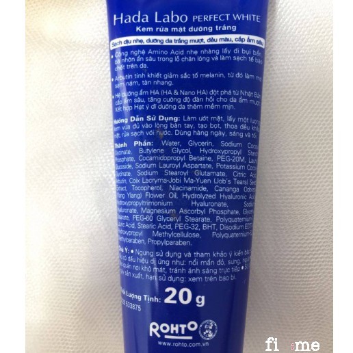 Sữa rửa mặt trắng da Hada Labo tuýp 20g | BigBuy360 - bigbuy360.vn