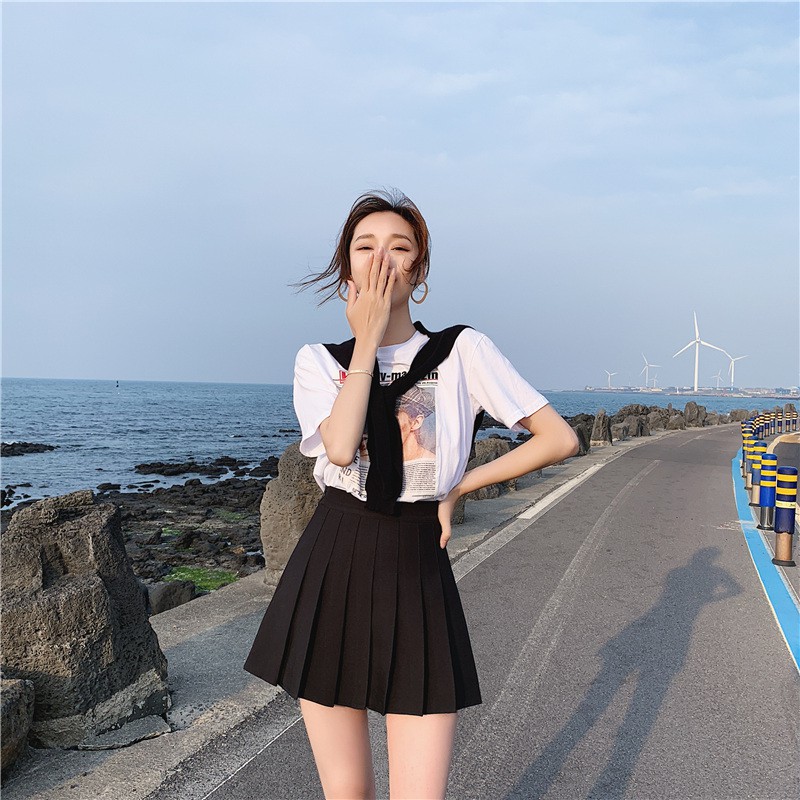 Chân Váy Ngắn Xếp Ly Tennis Trắng Đen Dáng Chữ A Hàn Quốc Cao Cấp Ulzzang Dáng Xòe Ôm Body Đẹp SANMAY CV003 | BigBuy360 - bigbuy360.vn