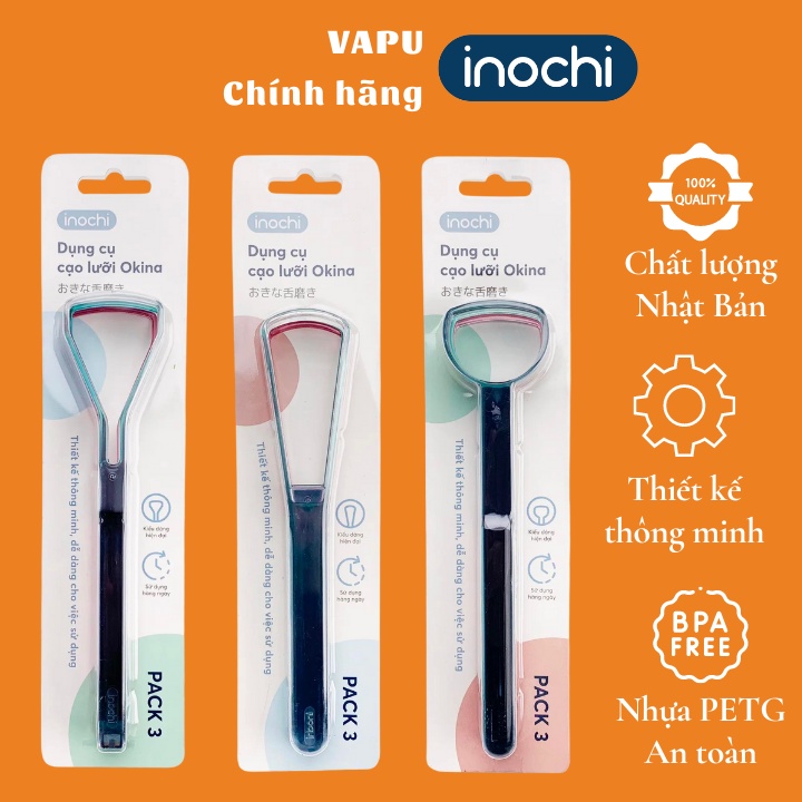 Đồ cạo lưỡi, dụng cụ vệ sinh lưỡi, làm sạch chăm sóc răng miệng Nhật Bản Inochi Okina giảm hôi miệng, vi khuẩn Vapu HCM